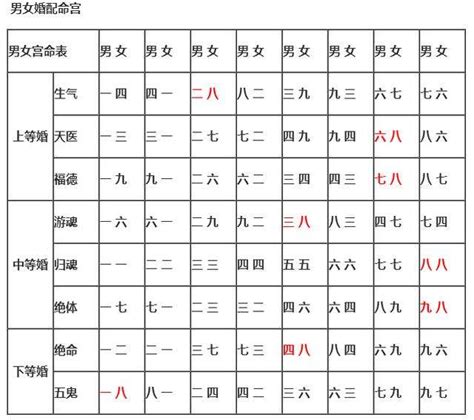 陰配陽婚|男女婚配指數八字自查表